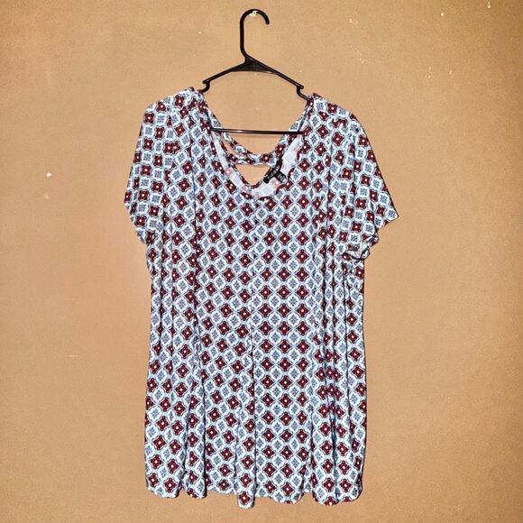 Roz & Ali Women's Blouse Purple Graphic Boho Floral Top - Size 2XL - Picture 4 of 8